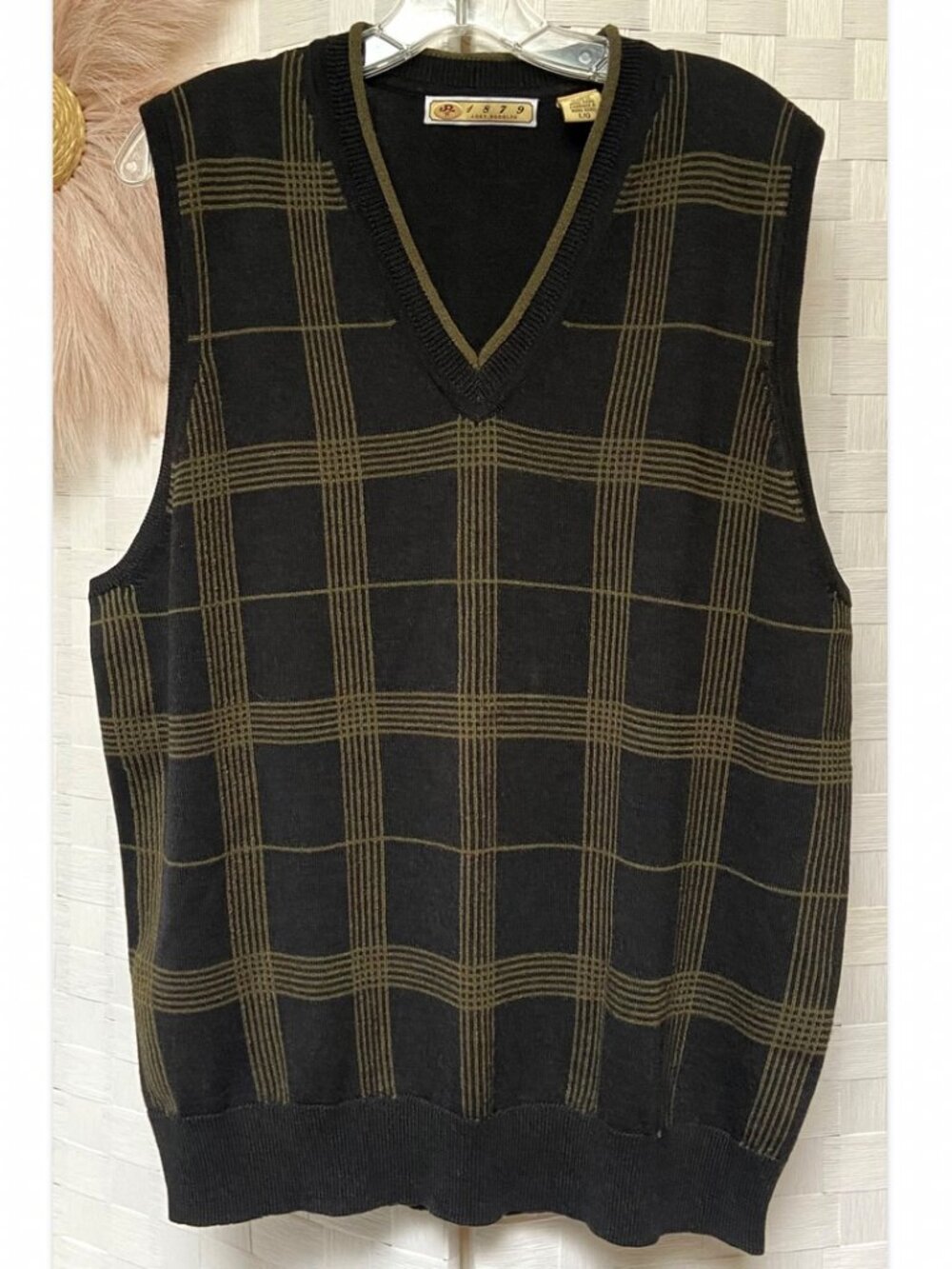 Joey Rodolfo 1879 100% Merino Wool Sweater Vest Gray w/Design Size L